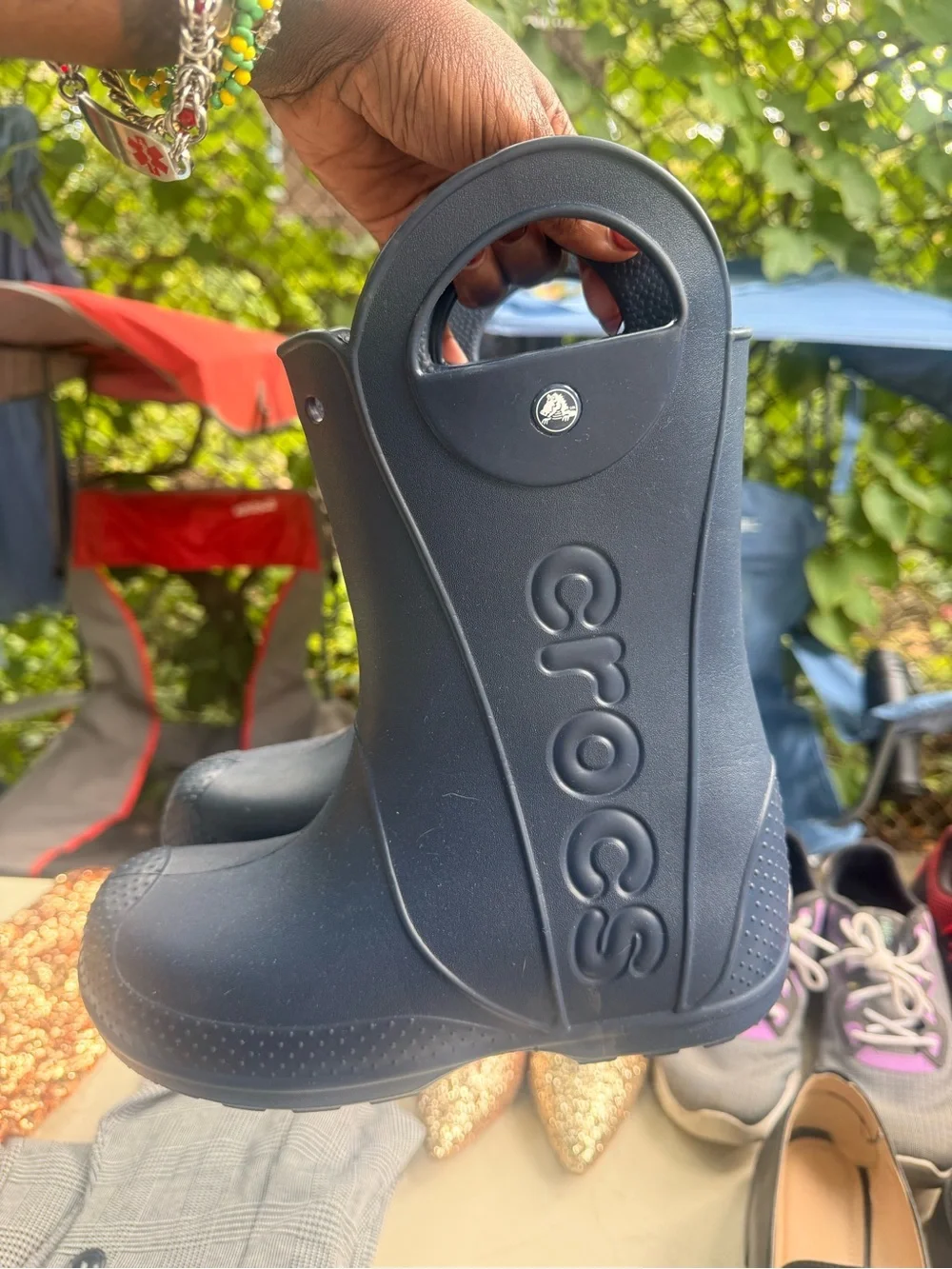 CROCS Kids Navy Rain & Snow Pull-On Boots